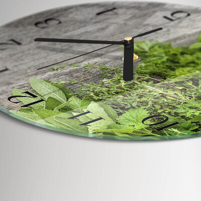 Wanduhr rund Kräuter