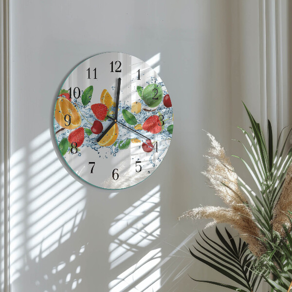 Wanduhr rund Obst