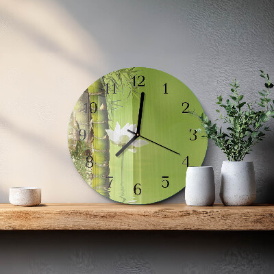 Wanduhr rund Bambus