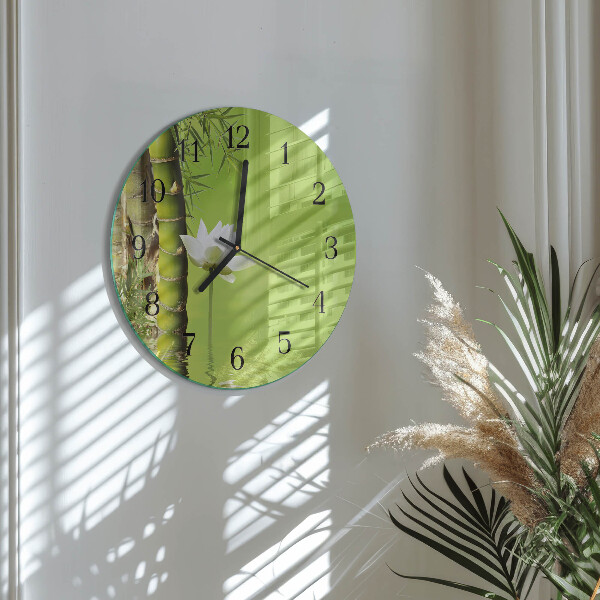 Wanduhr rund Bambus