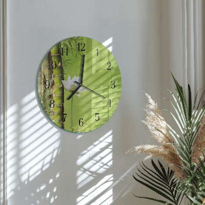Wanduhr rund Bambus
