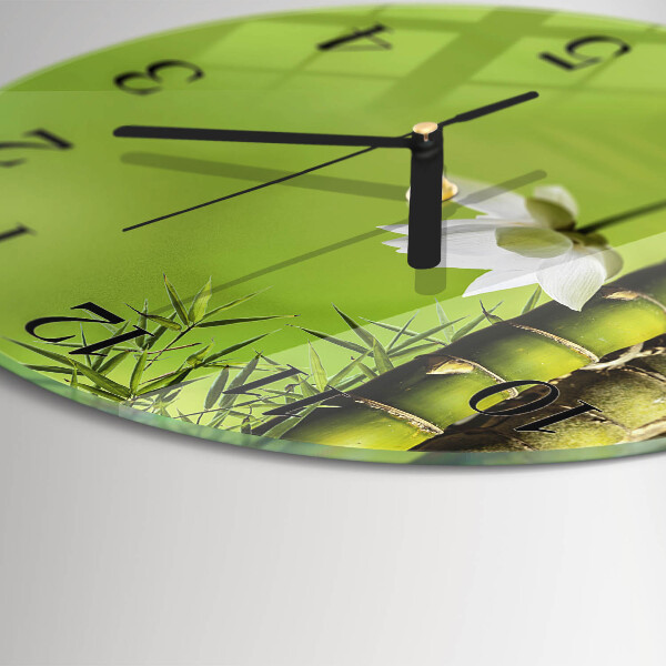 Wanduhr rund Bambus
