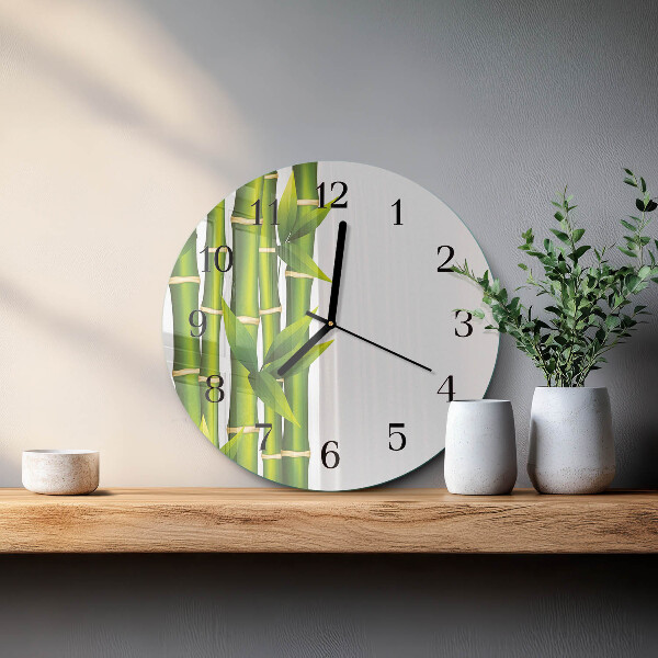 Wanduhr rund Bambus