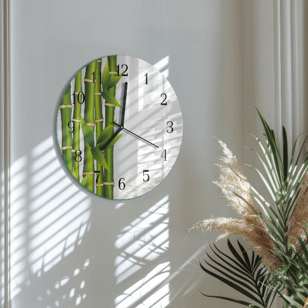 Wanduhr rund Bambus