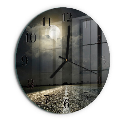 Wanduhr rund Mondbahn