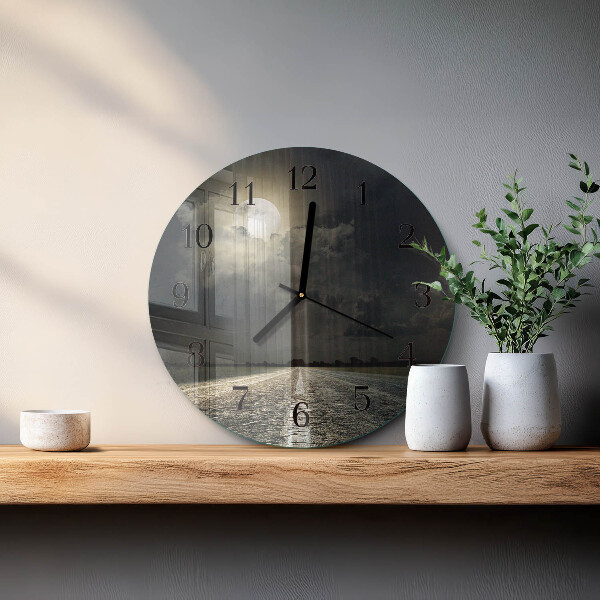 Wanduhr rund Mondbahn