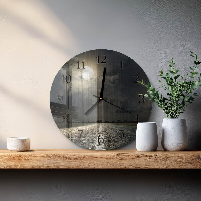 Wanduhr rund Mondbahn