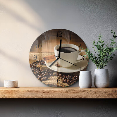 Wanduhr rund Kaffee