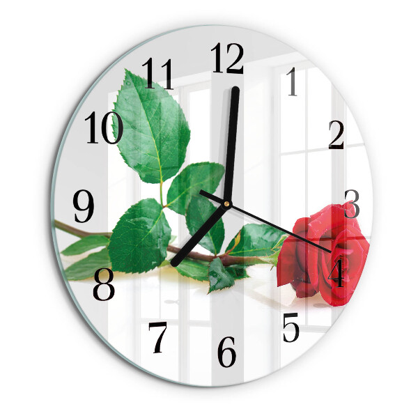 Wanduhr rund Rose