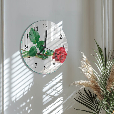 Wanduhr rund Rose