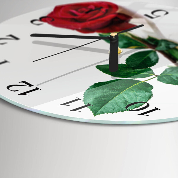Wanduhr rund Rose
