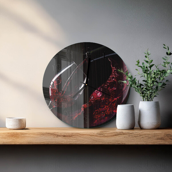 Wanduhr rund Wein