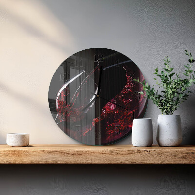 Wanduhr rund Wein