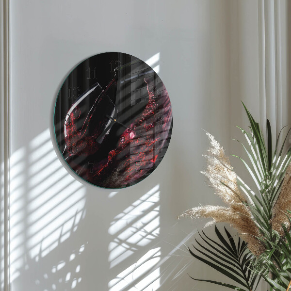 Wanduhr rund Wein