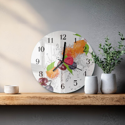 Wanduhr rund Obst