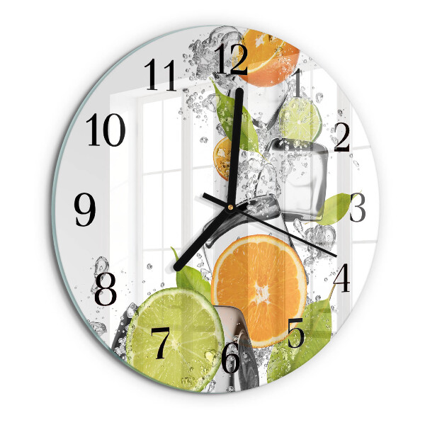 Wanduhr rund Zitrusfrüchte