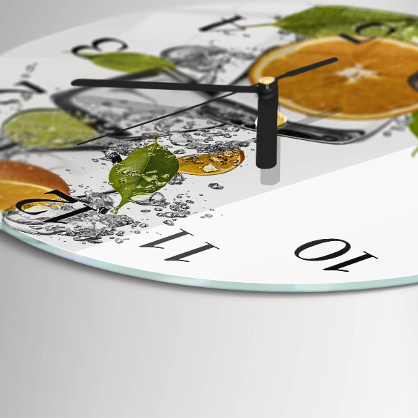 Wanduhr rund Zitrusfrüchte