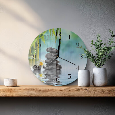 Wanduhr rund Steine
