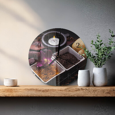 Wanduhr rund Orchidee