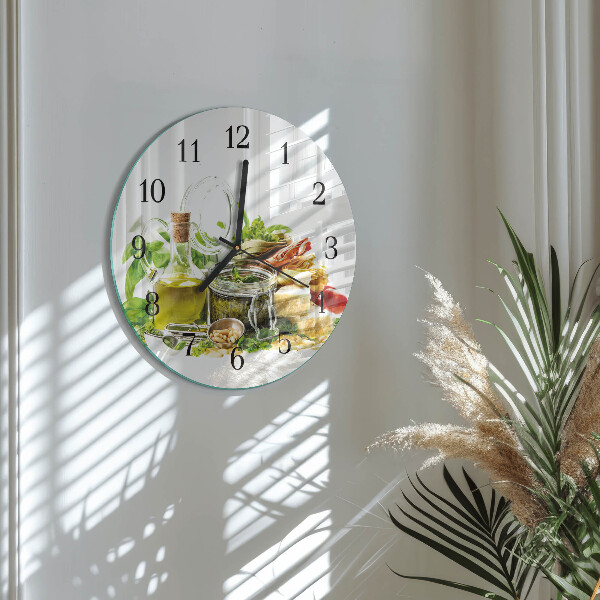Wanduhr rund Nudeln mit Öl