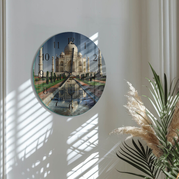 Wanduhr rund Taj Mahal