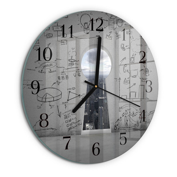 Wanduhr rund Schlüsselloch