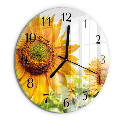 Wanduhr rund Sonnenblume