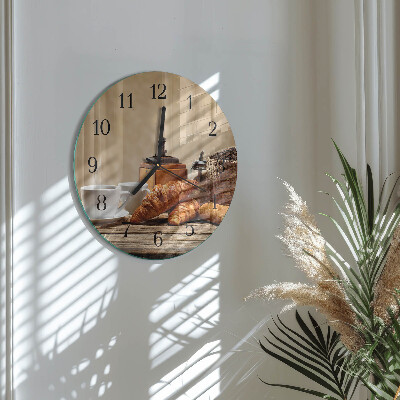 Wanduhr rund Croissants