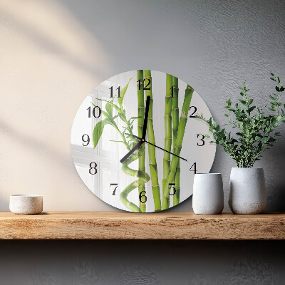 Wanduhr rund Bambus
