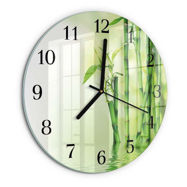 Wanduhr rund Bambus
