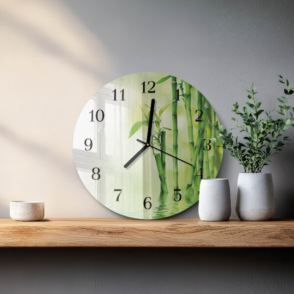 Wanduhr rund Bambus