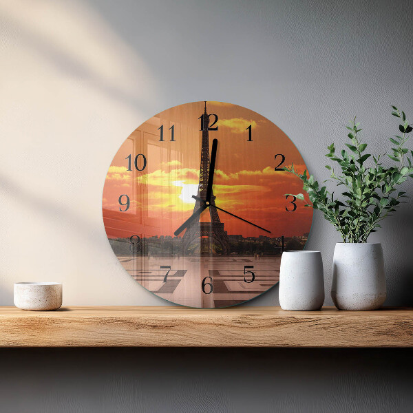 Wanduhr rund Eiffelturm
