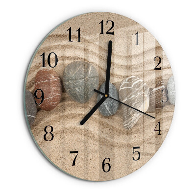 Wanduhr rund Steine ​​Sand