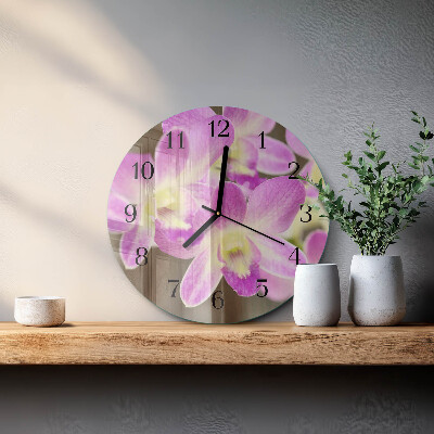 Wanduhr rund Blumen