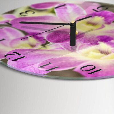Wanduhr rund Blumen