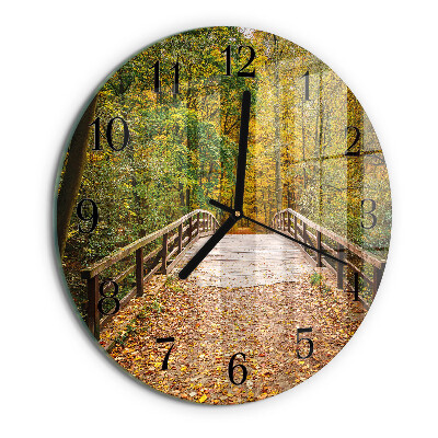 Wanduhr rund Waldbrücke
