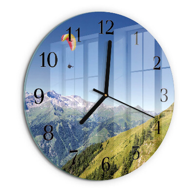 Wanduhr rund Gebirge