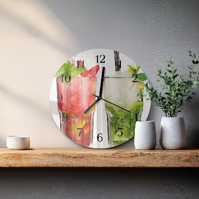 Wanduhr rund Cocktails