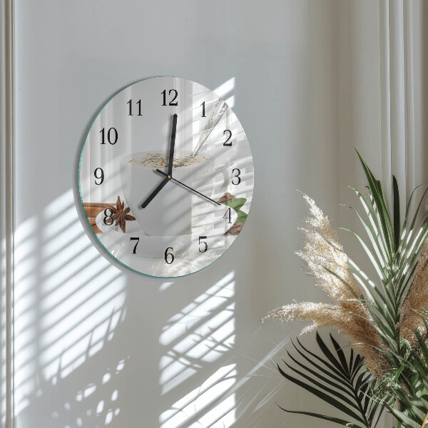 Wanduhr rund Eine Tasse Anis