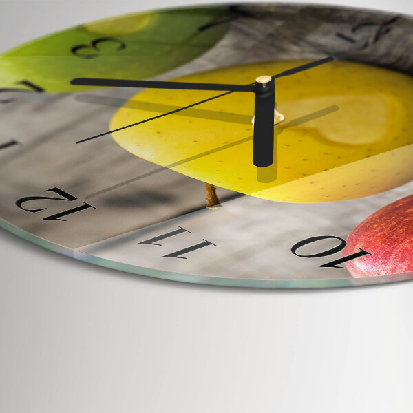 Wanduhr rund Äpfel