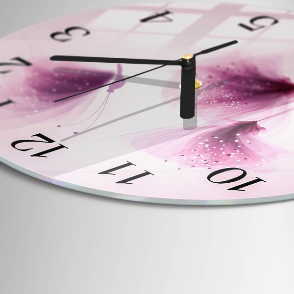 Wanduhr rund Blumen