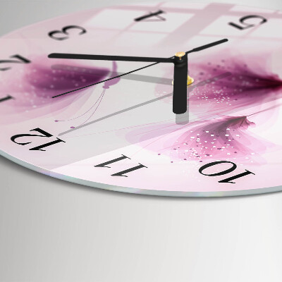 Wanduhr rund Blumen