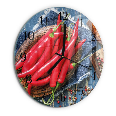 Wanduhr rund Chili-Pfeffer