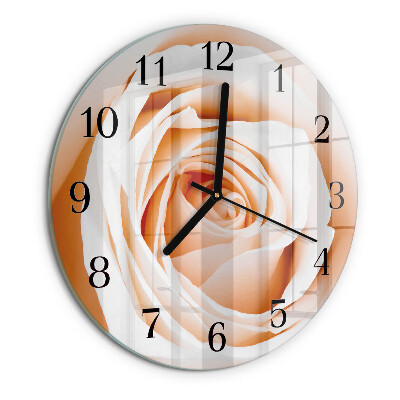 Wanduhr rund Rose