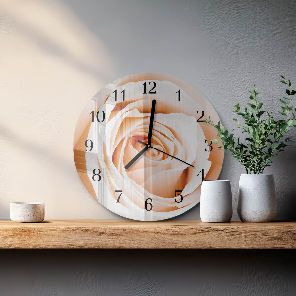 Wanduhr rund Rose