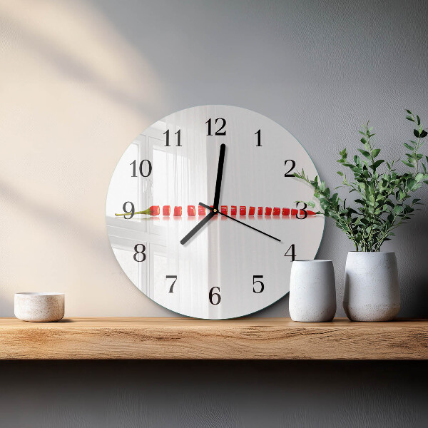 Wanduhr rund Chili-Pfeffer