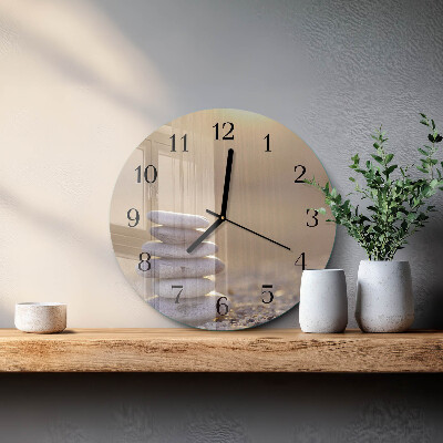 Wanduhr rund Steine