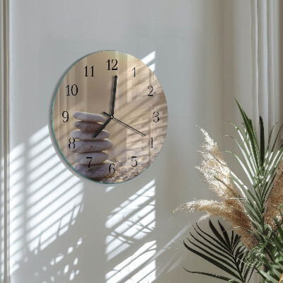Wanduhr rund Steine