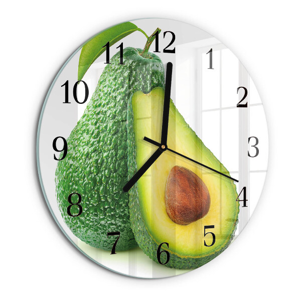 Wanduhr rund Avocado