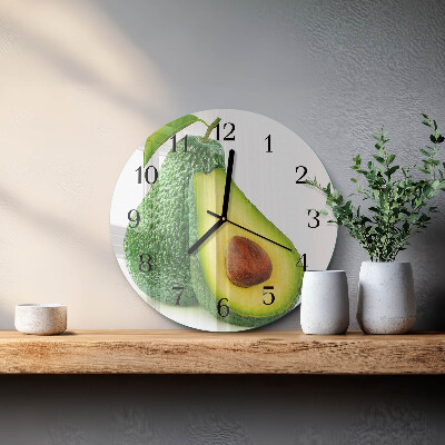 Wanduhr rund Avocado
